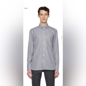 Tom Ford Black and White Striped Dress Shirt